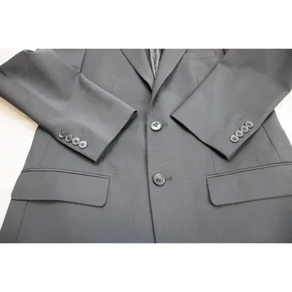 Calvin Klein Blazer Mens 40R Black Single Breasted Notch Lapel Suit Jacket - Picture 6 of 9